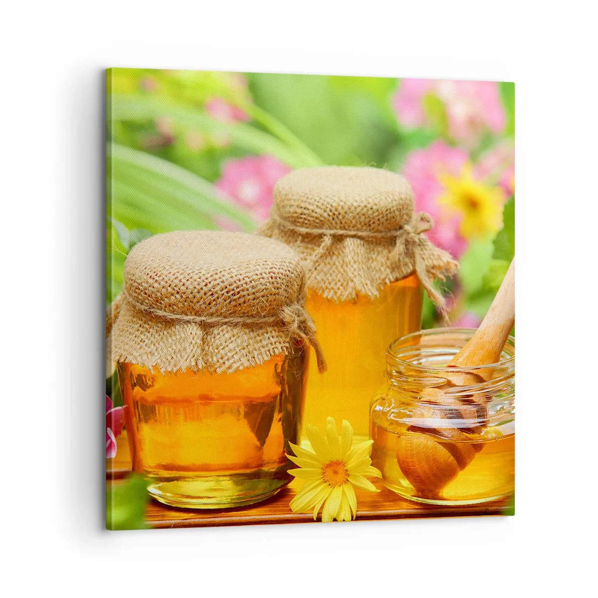 Lærredstryk - Billede på lærred - Sød og blomsteragtig - 60x60 cm