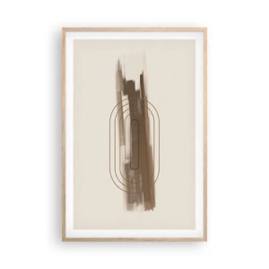 Plakat i ramme af lyst egetræ - Et pust af gråvejr - 61x91 cm