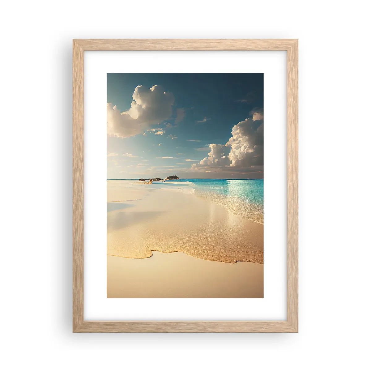 Plakat i ramme af lyst egetræ - En drømmeagtig dag - 30x40 cm