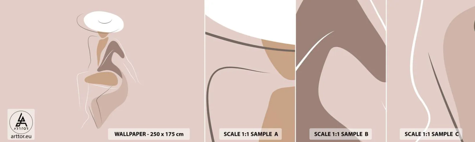 Prøve Fototapet Selvklæbende Deluxe Sticker - En dame, der skal være - Grafik, Kvinde, Kvinde i en hat - 100x30 cm