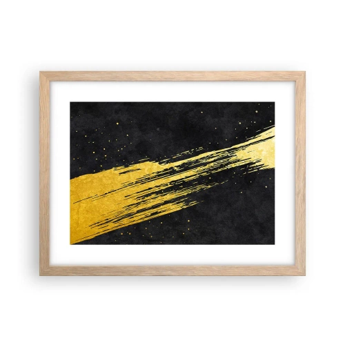 Plakat i ramme af lyst egetræ - Hop ind i hyperrummet - 40x30 cm