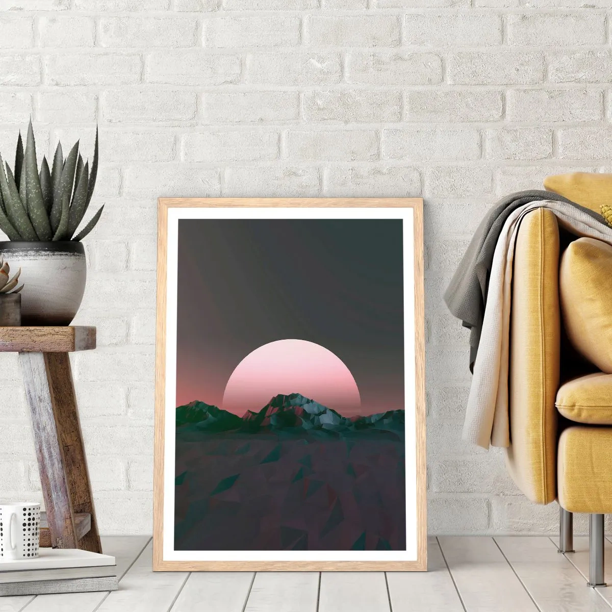 Plakat i ramme af lyst egetræ - I en nabogalakse - 40x50 cm