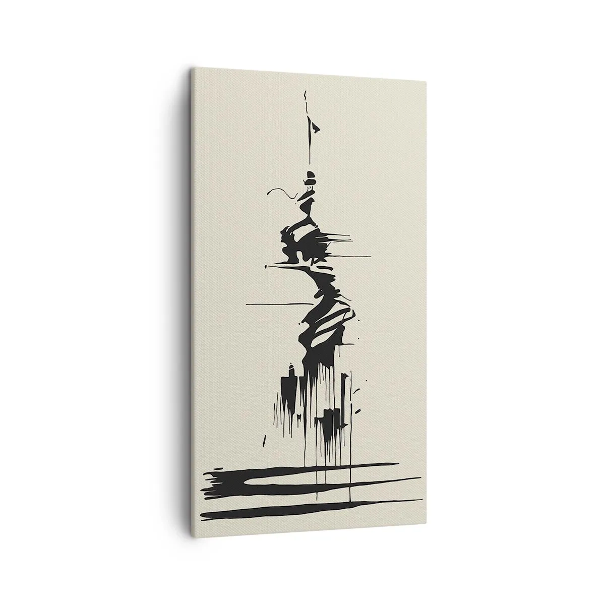 Lærredstryk - Billede på lærred - Skyndsom abstraktion - 45x80 cm