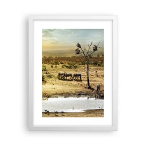 Plakat i hvid ramme - "Og ud af Eden flød en flod...". - 30x40 cm