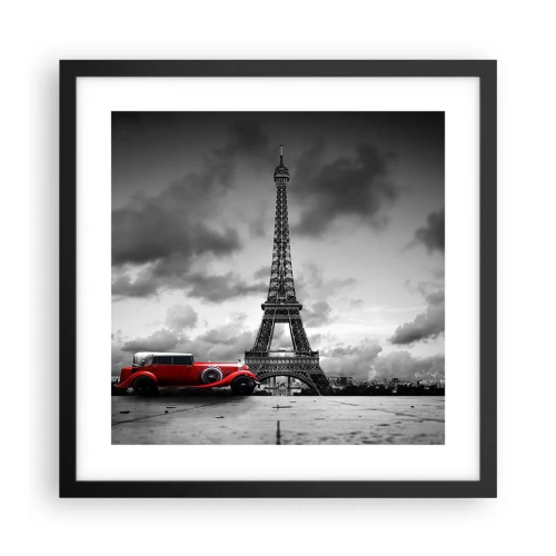 Plakat i sort ramme - For ikke så længe siden i Paris - 40x40 cm