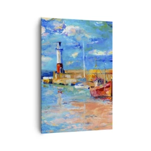 Lærredstryk - Billede på lærred - Eftermiddag i regnbuebugten - 70x100 cm