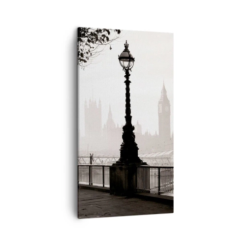 Lærredstryk - Billede på lærred - London morgen - 45x80 cm