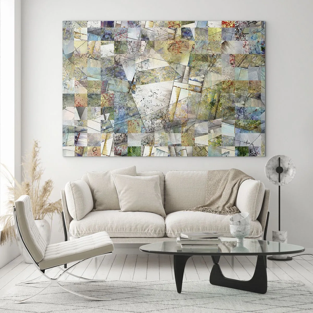 Billede på glas - Geometrisk ommøblering - 100x70 cm