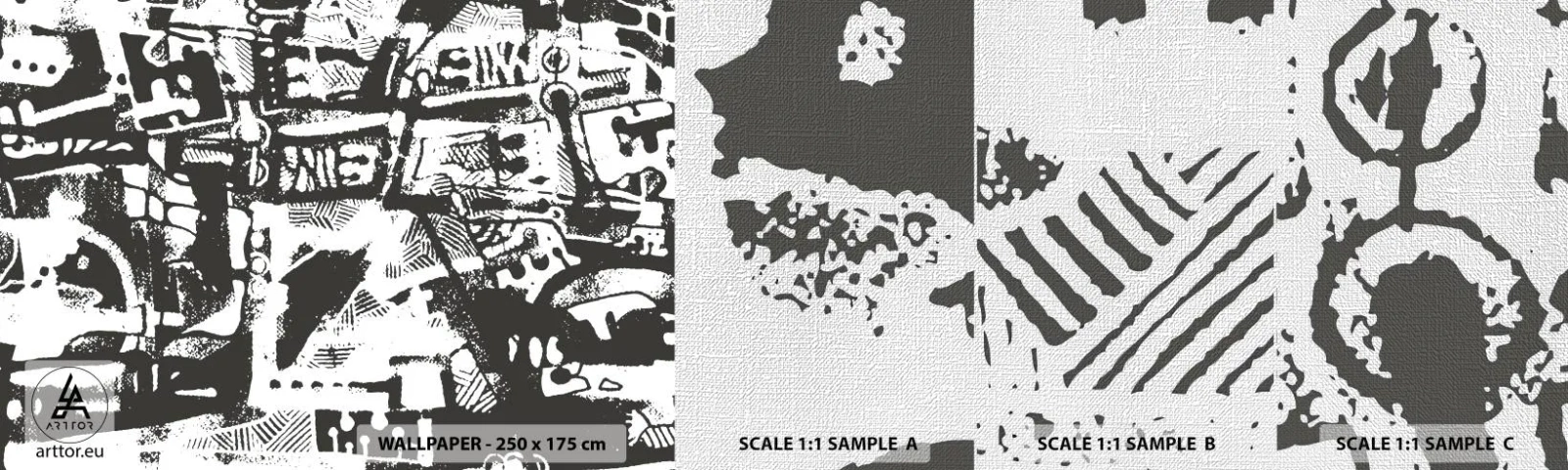 Prøve Fototapet Premium Canvas - Orden eller kaos? - Abstraktion, Grafik, Stykke - 100x30 cm