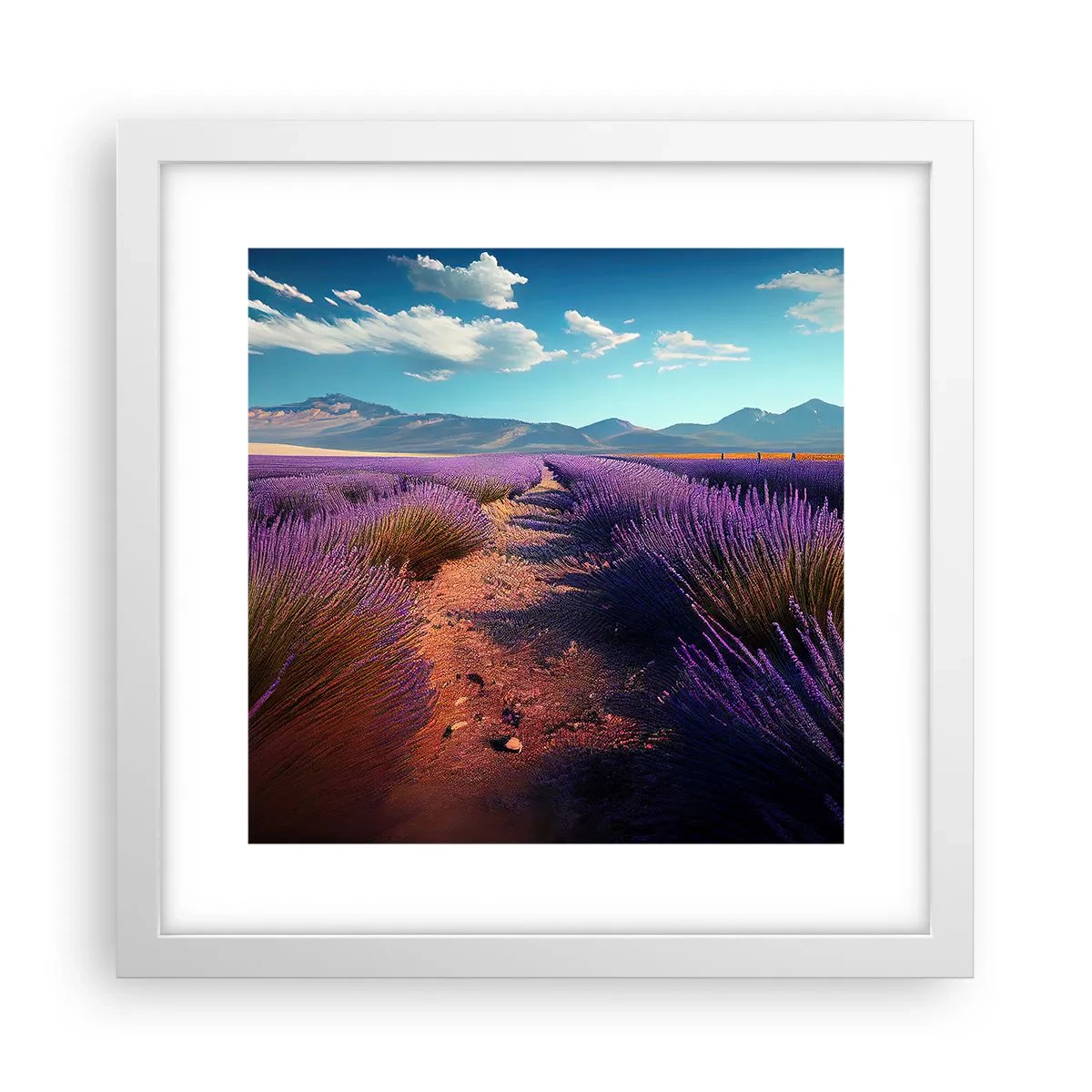 Plakat i hvid ramme - Duftende marker - 30x30 cm