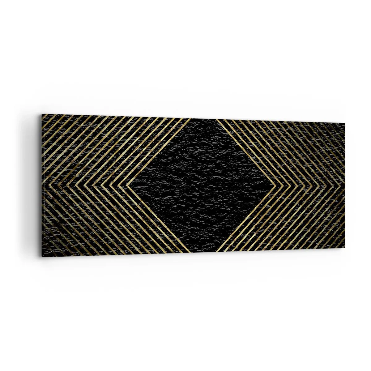 Lærredstryk - Billede på lærred - Geometri i glamour-stil - 120x50 cm