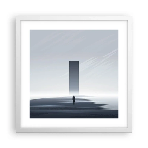 Plakat i hvid ramme - Mulighed eller trussel? - 40x40 cm