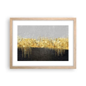 Plakat i ramme af lyst egetræ - Indad og opad - 40x30 cm