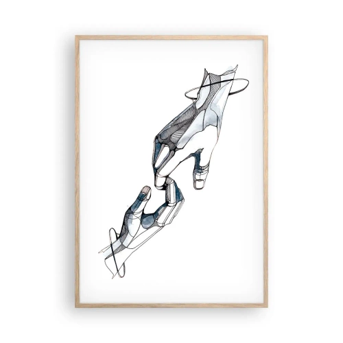 Plakat i ramme af lyst egetræ - En god gestus - 70x100 cm