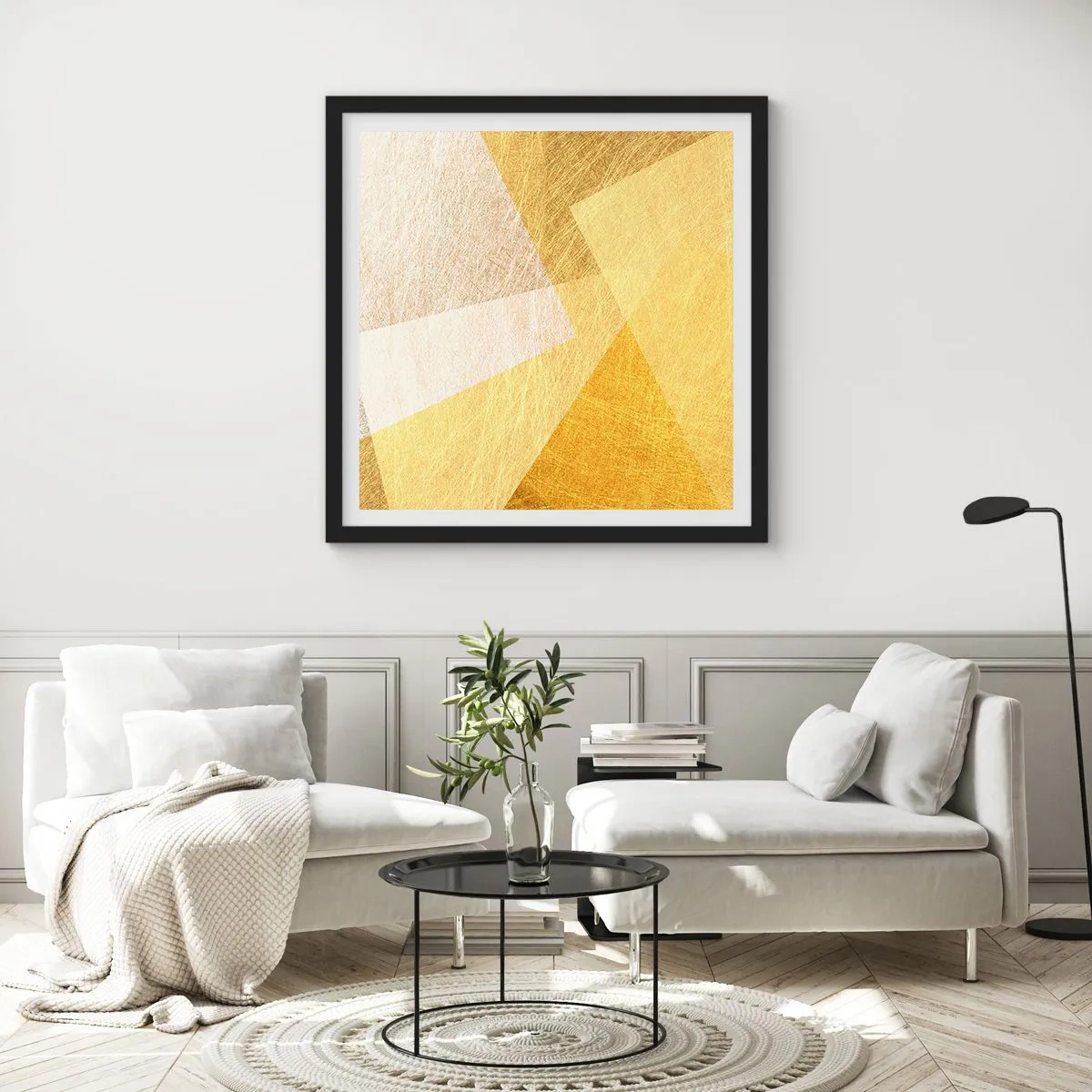 Plakat i sort ramme - Geometriens vejr - 40x40 cm