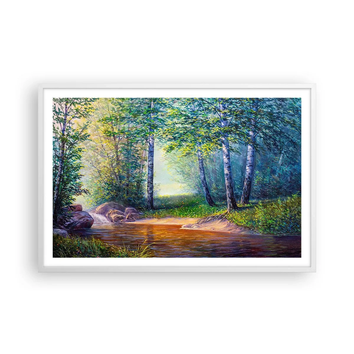Plakat i hvid ramme - Idylliske omgivelser - 91x61 cm