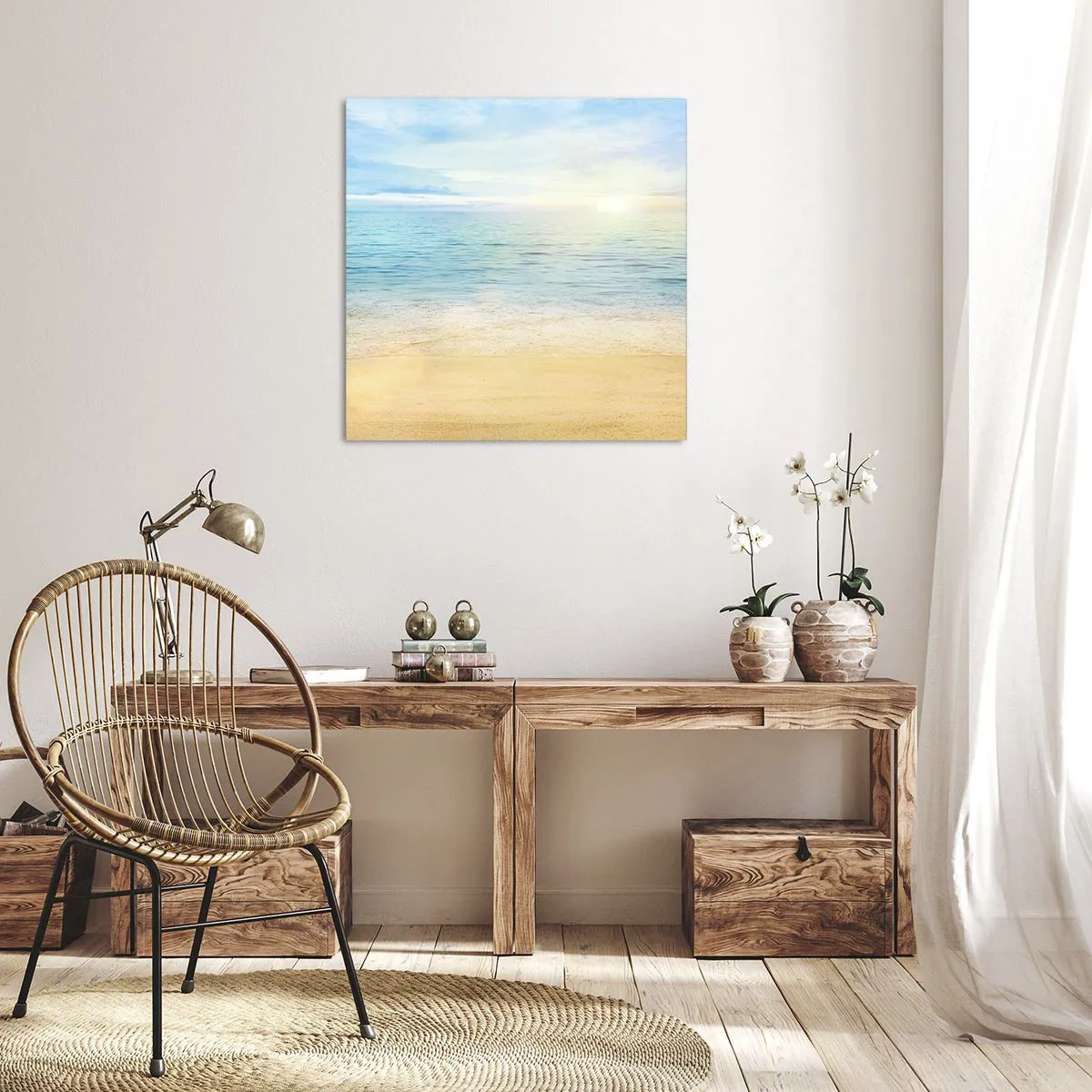 Lærredstryk - Billede på lærred - Det store blå - 50x50 cm