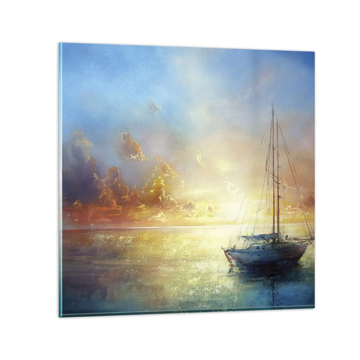 Billede på glas - I en gylden bugt - 30x30 cm