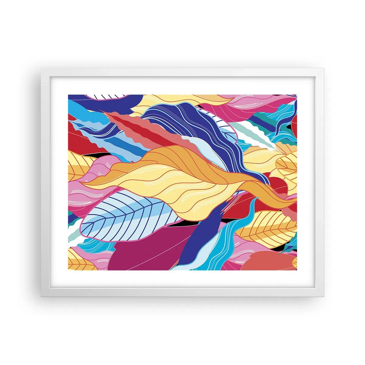 Plakat i hvid ramme - Et farverigt rod - 50x40 cm