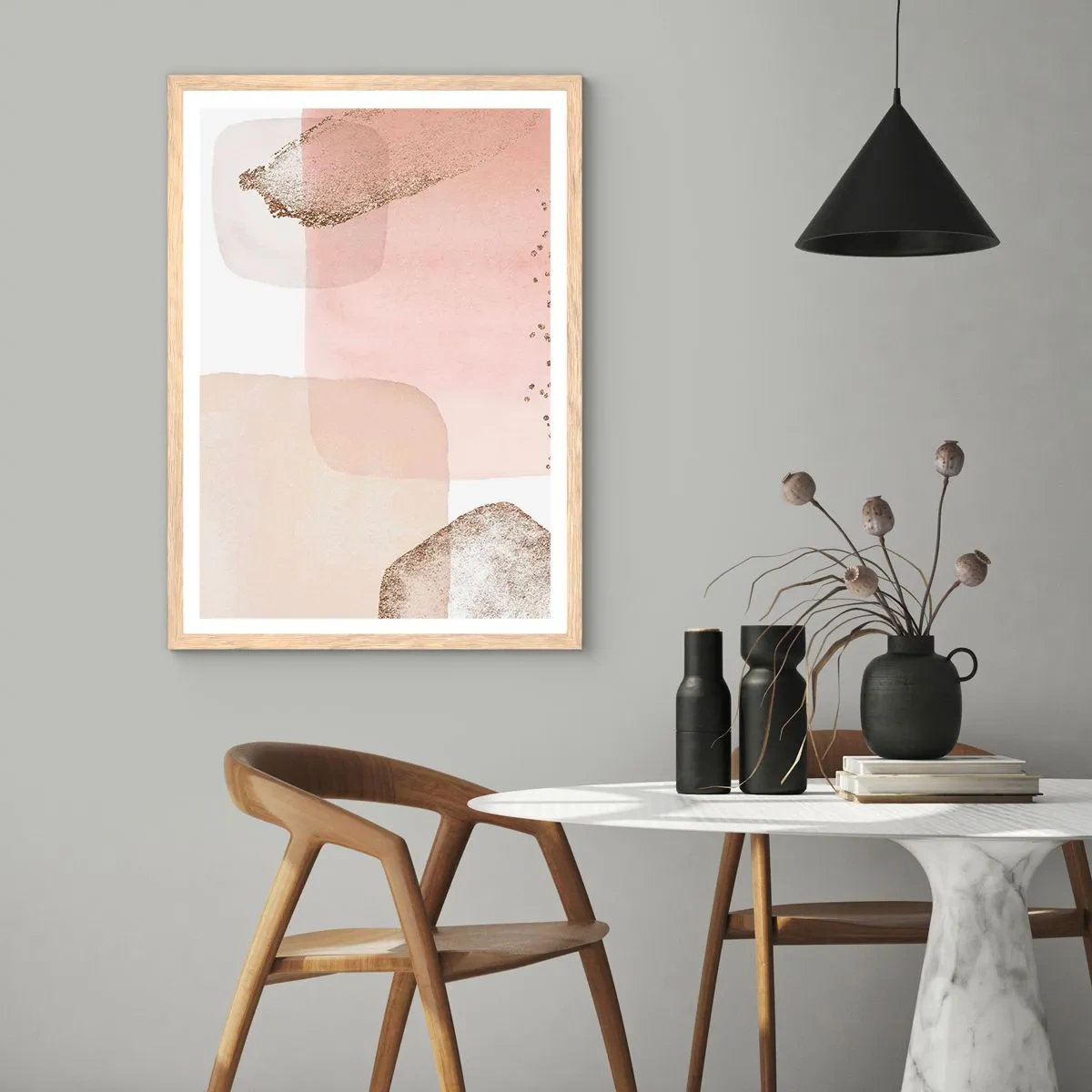 Plakat i ramme af lyst egetræ - Et kig gennem farver - 30x40 cm