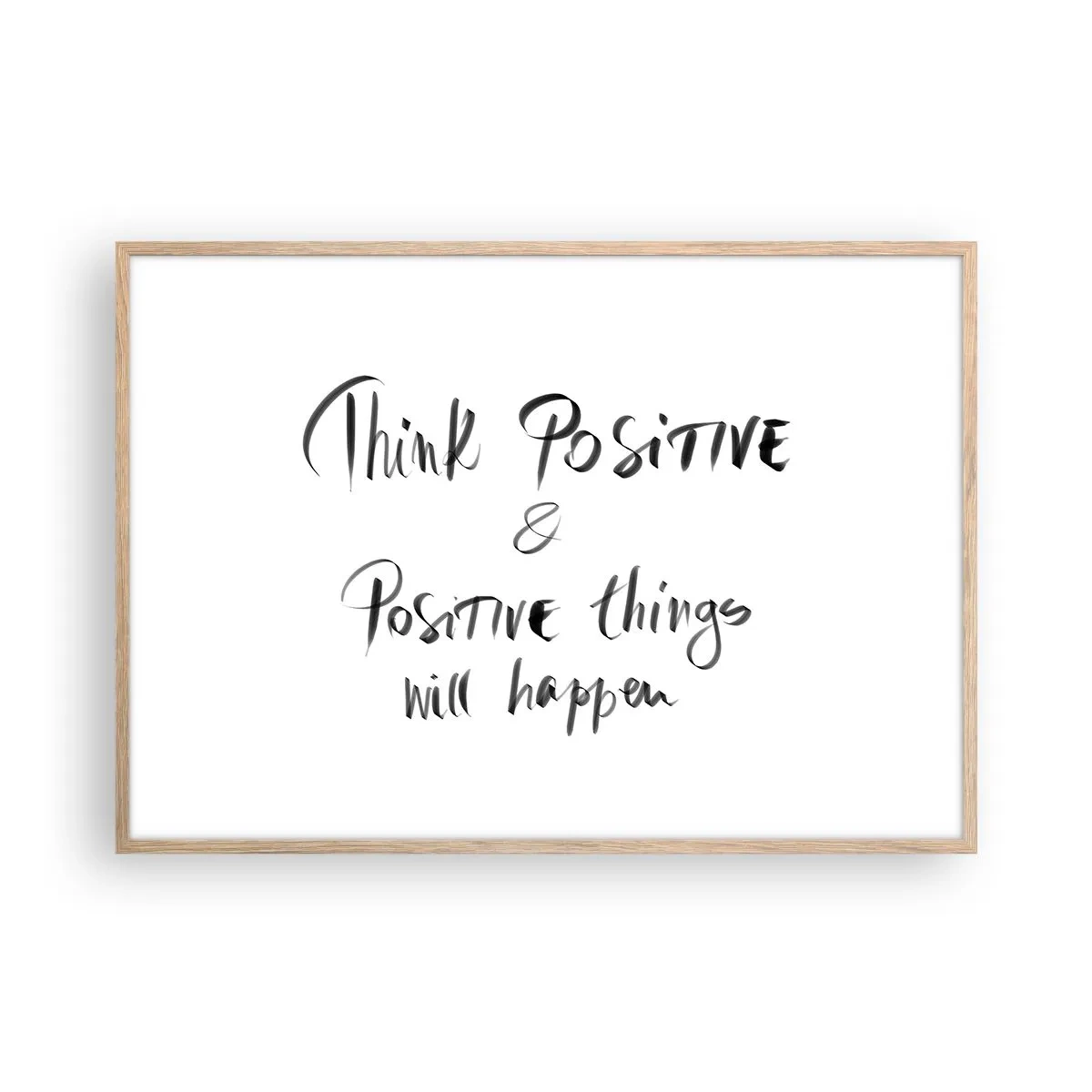 Plakat i ramme af lyst egetræ - Hvordan skal man leve? - 100x70 cm