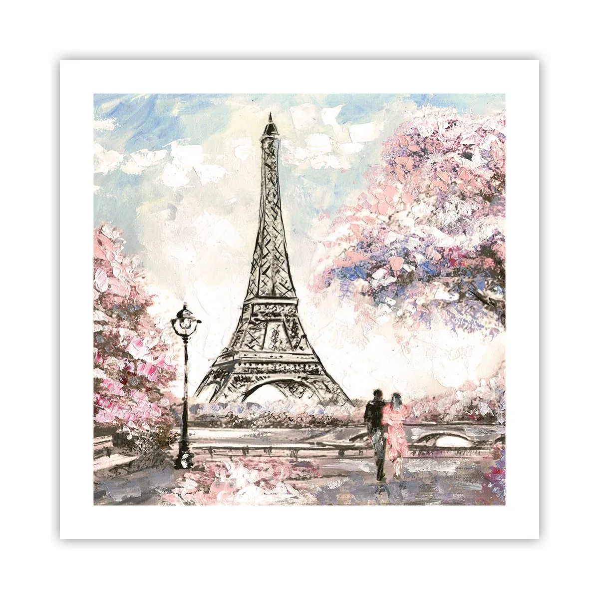 Plakat - April gåtur rundt i Paris - 50x50 cm