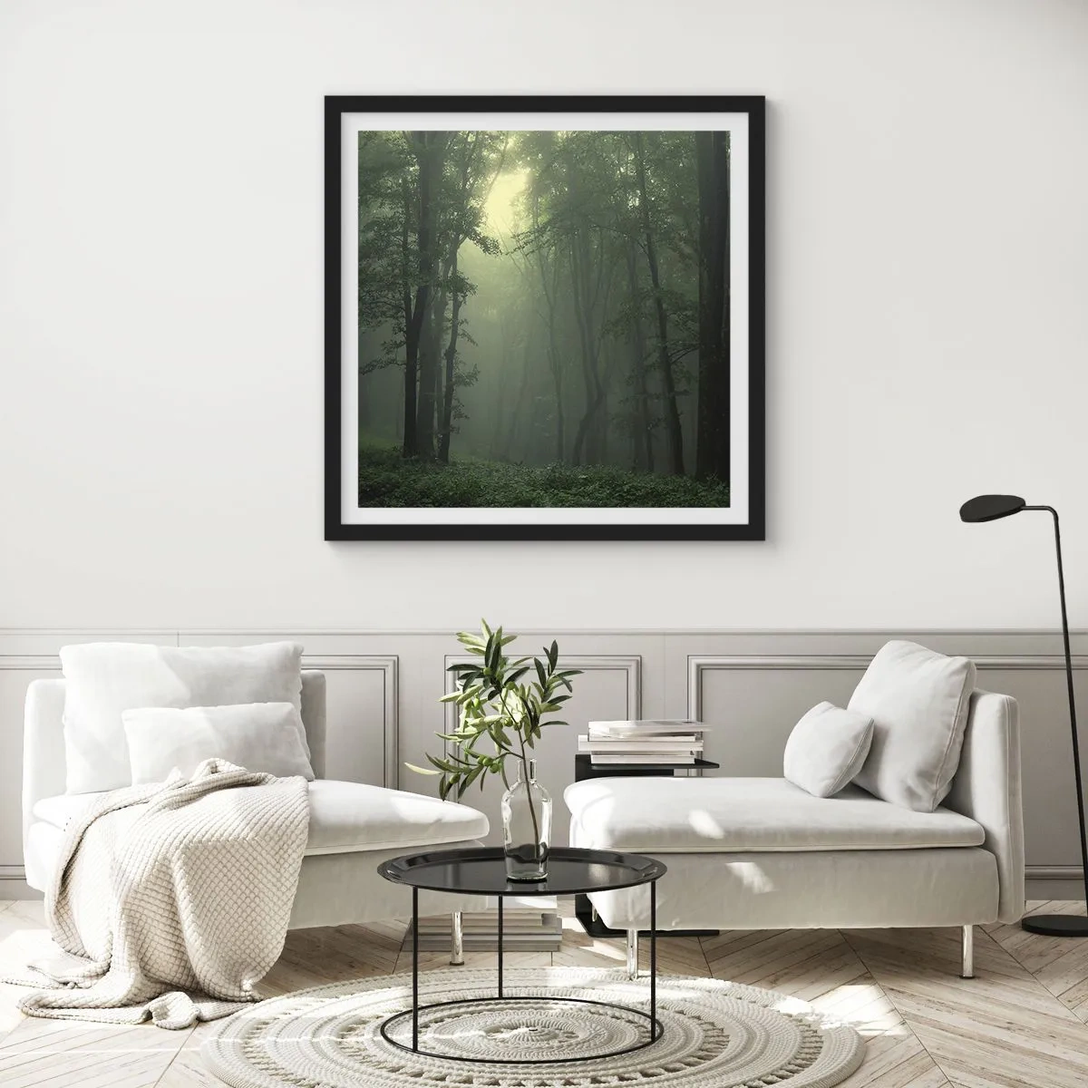 Plakat i sort ramme - Før han vågner op - 30x30 cm