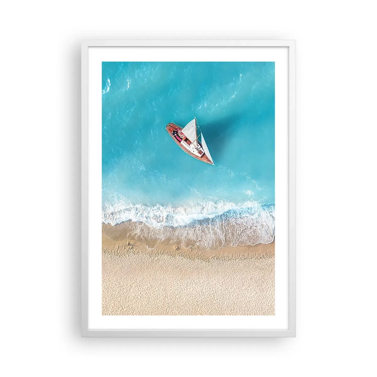 Plakat i hvid ramme - På grænsen mellem blå og guld - 50x70 cm