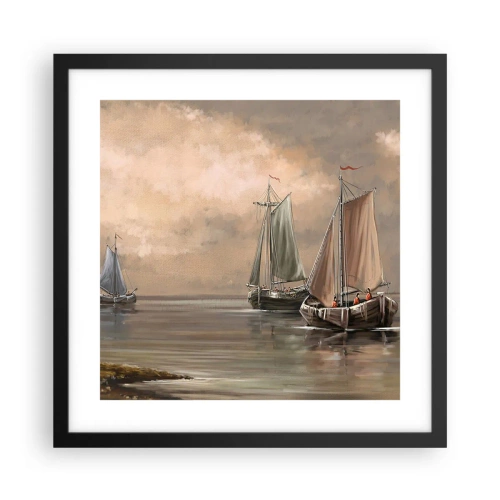 Plakat i sort ramme - Sømændenes tilbagevenden - 40x40 cm