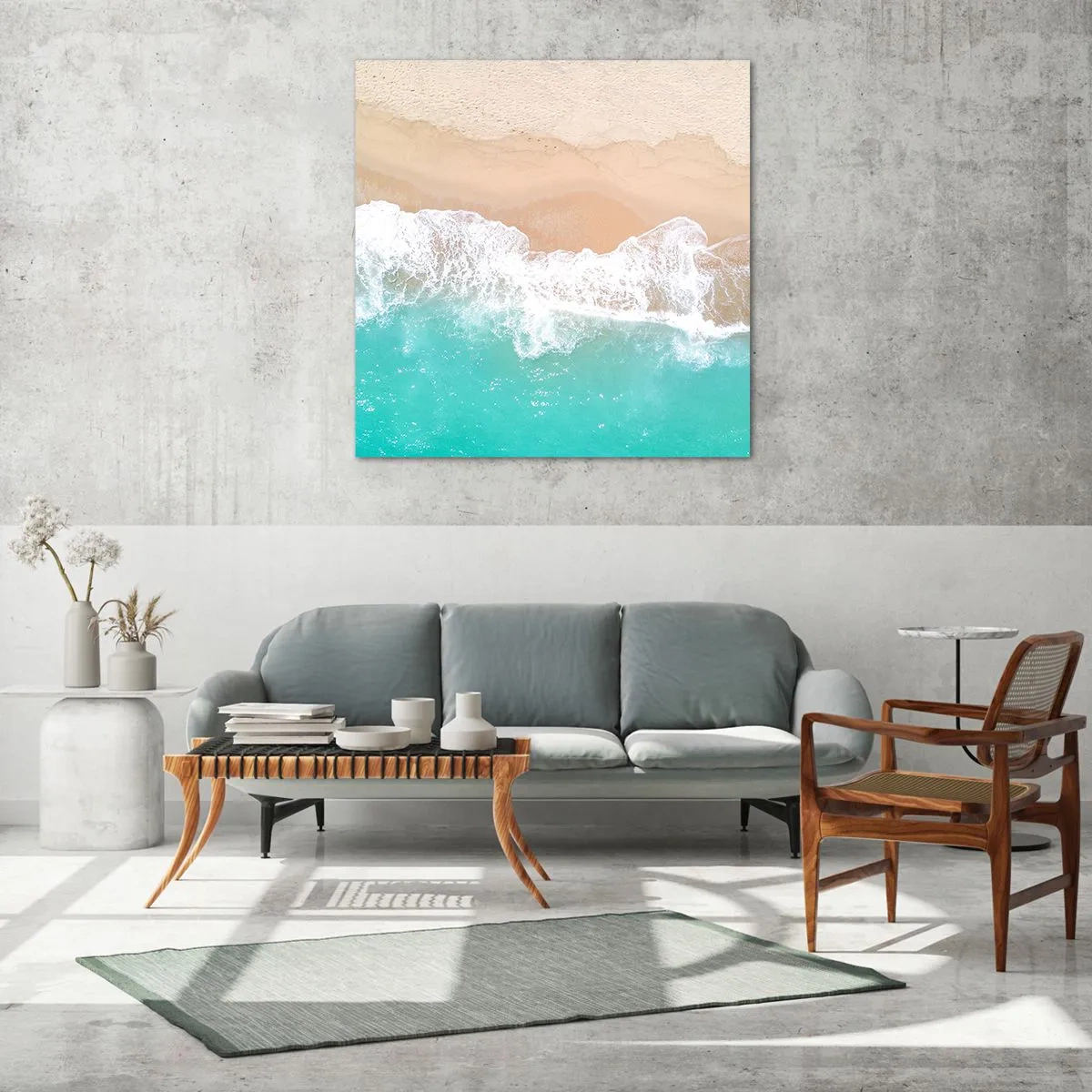 Billede på glas - Kærlig berøring - 40x40 cm