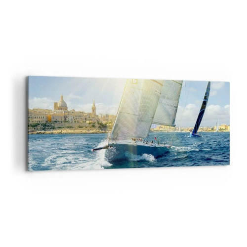 Lærredstryk - Billede på lærred - Tid til at forlade byen - 100x40 cm