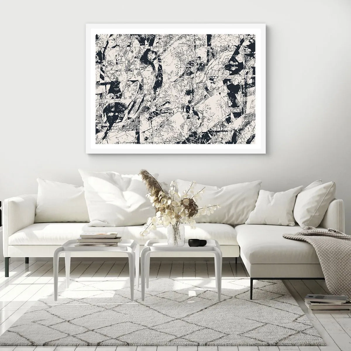 Plakat i hvid ramme - Modsætningernes gennemtrængning - 100x70 cm