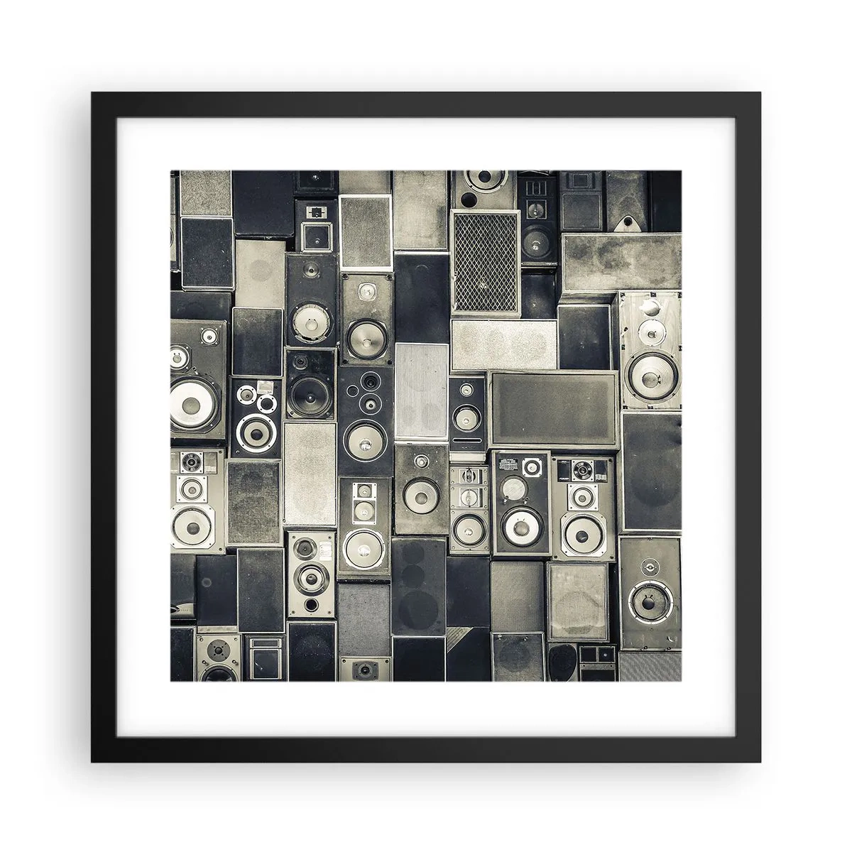 Plakat i sort ramme - Og alt er i orden - 40x40 cm
