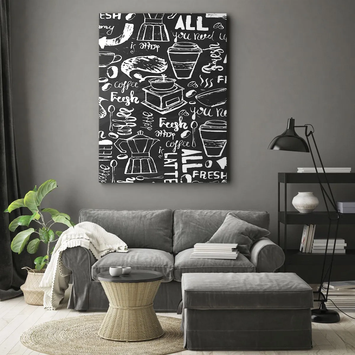 Lærredstryk - Billede på lærred - All you need is… - 45x80 cm