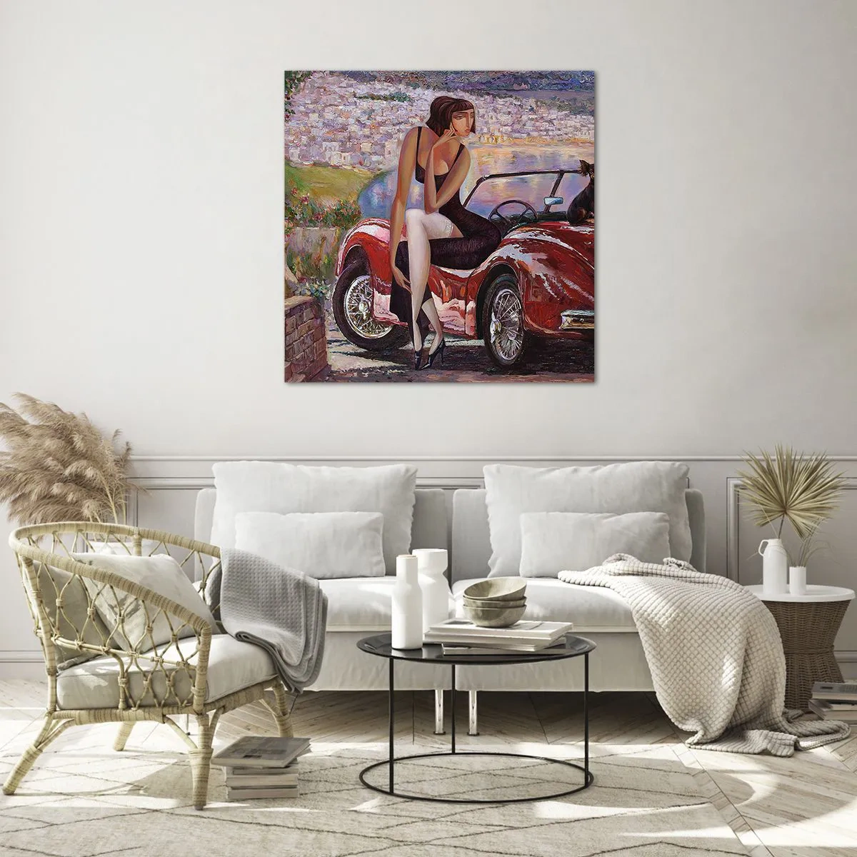 Billede på glas - Sommer? Kun på Riviera - 60x60 cm