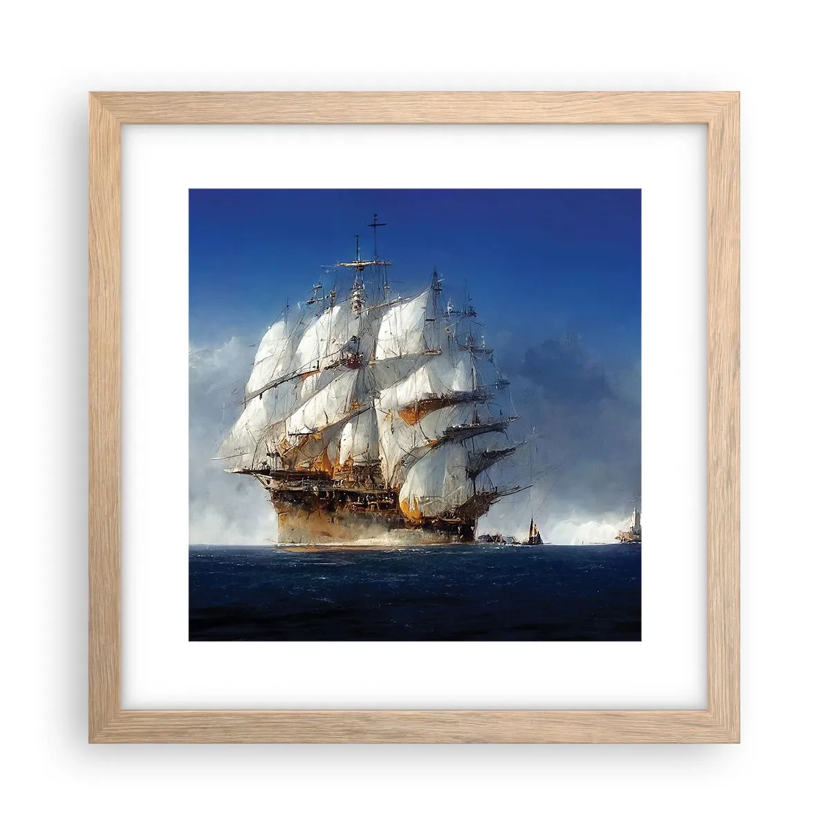 Plakat i ramme af lyst egetræ - Den store herlighed! - 30x30 cm