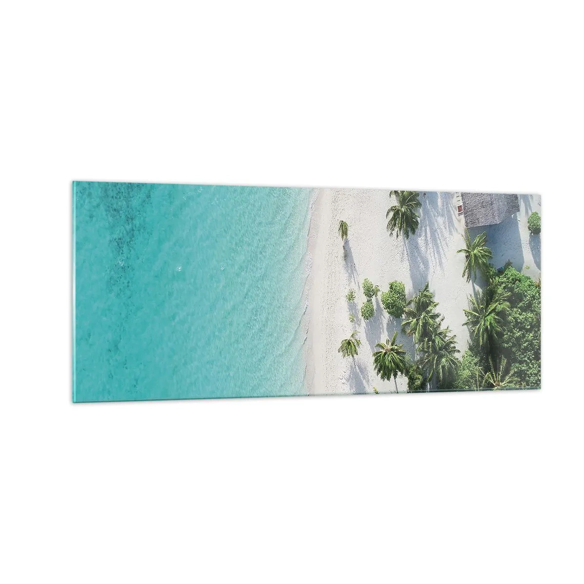 Billede på glas - Ferie i paradis - 100x40 cm