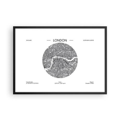 Plakat i sort ramme - Londons anatomi - 70x50 cm