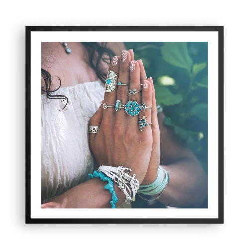 Plakat i sort ramme - Velkommen til værens centrum - 60x60 cm