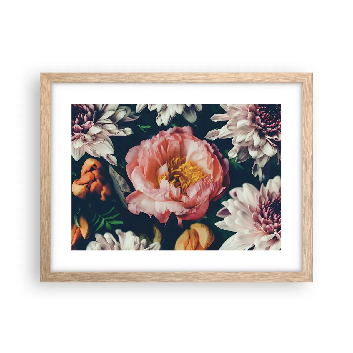 Plakat i ramme af lyst egetræ - Med barok pragt - 40x30 cm