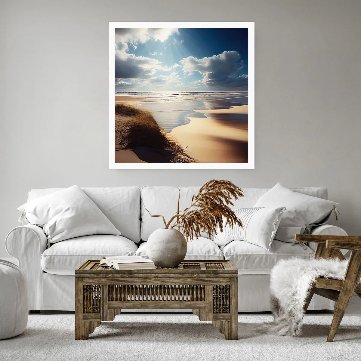 Plakat - Strand, vild strand - 40x40 cm