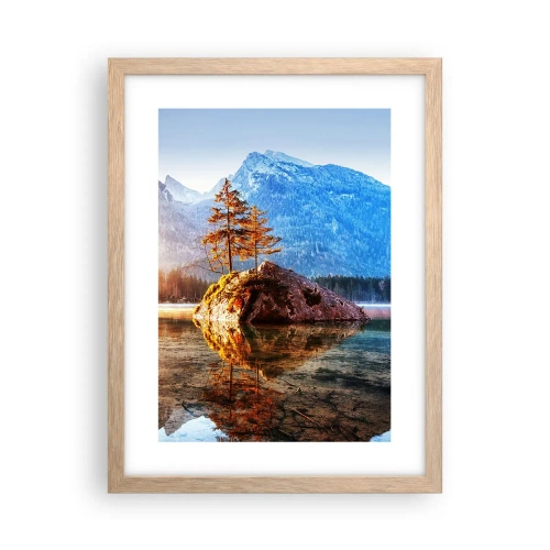 Plakat i ramme af lyst egetræ - Naturen i et nyt lys - 30x40 cm