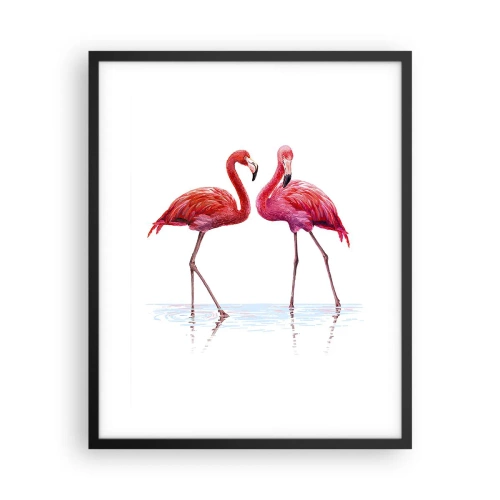 Plakat i sort ramme - Lyserødt randez-vous - 40x50 cm