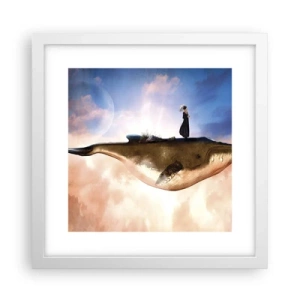 Plakat i hvid ramme - En surrealistisk rejse - 30x30 cm