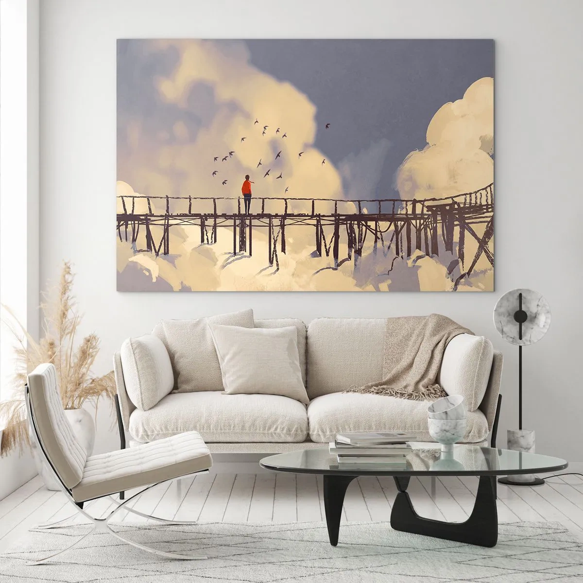 Billede på glas - Blå længsel - 120x80 cm