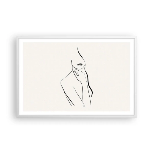 Plakat i hvid ramme - Bølge af melankoli - 91x61 cm