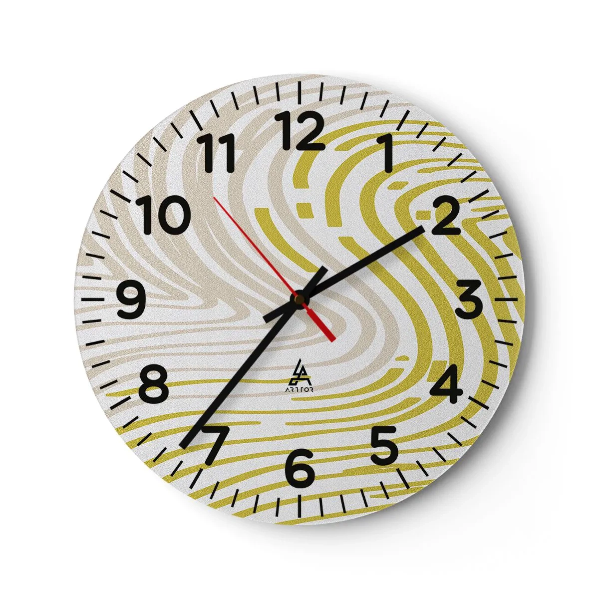 Vægur, Uret - Komposition med et blidt sving - 40x40 cm