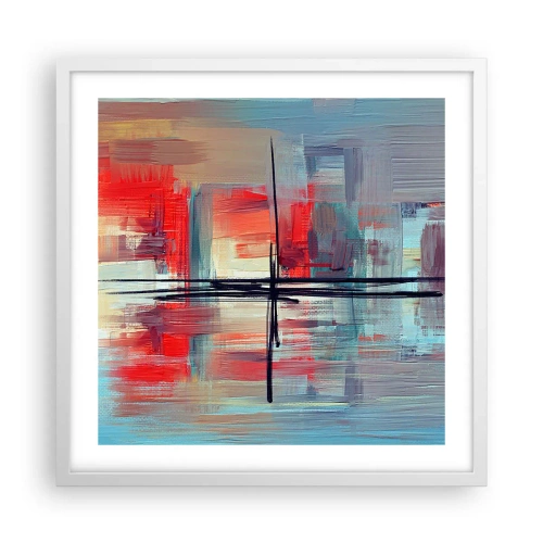 Plakat i hvid ramme - Landskab i en ukendt dimension - 50x50 cm