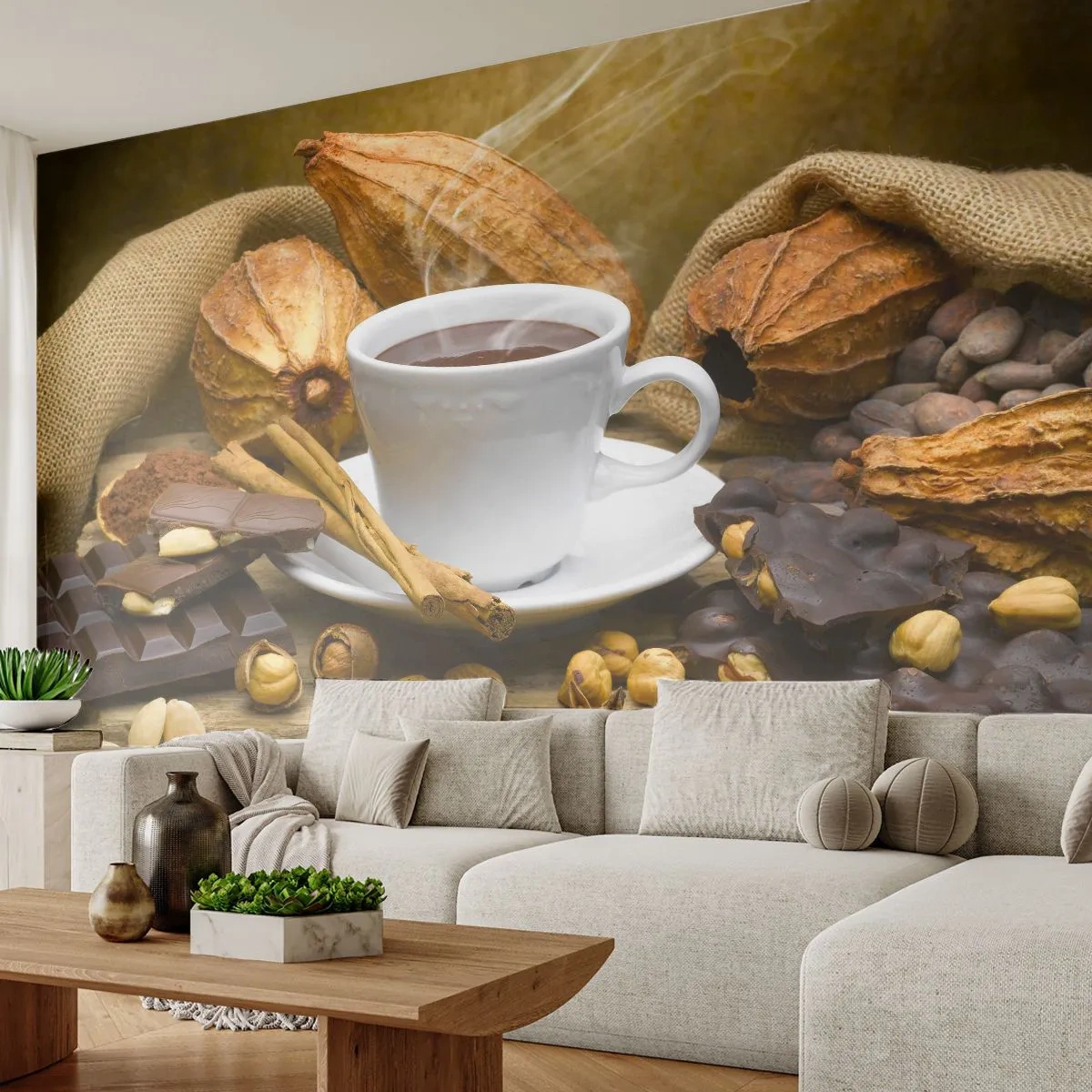 Fototapet Standard Eco - For spændingssøgende - Gastronomi, Chokolade, Kaffe - 400x280 cm