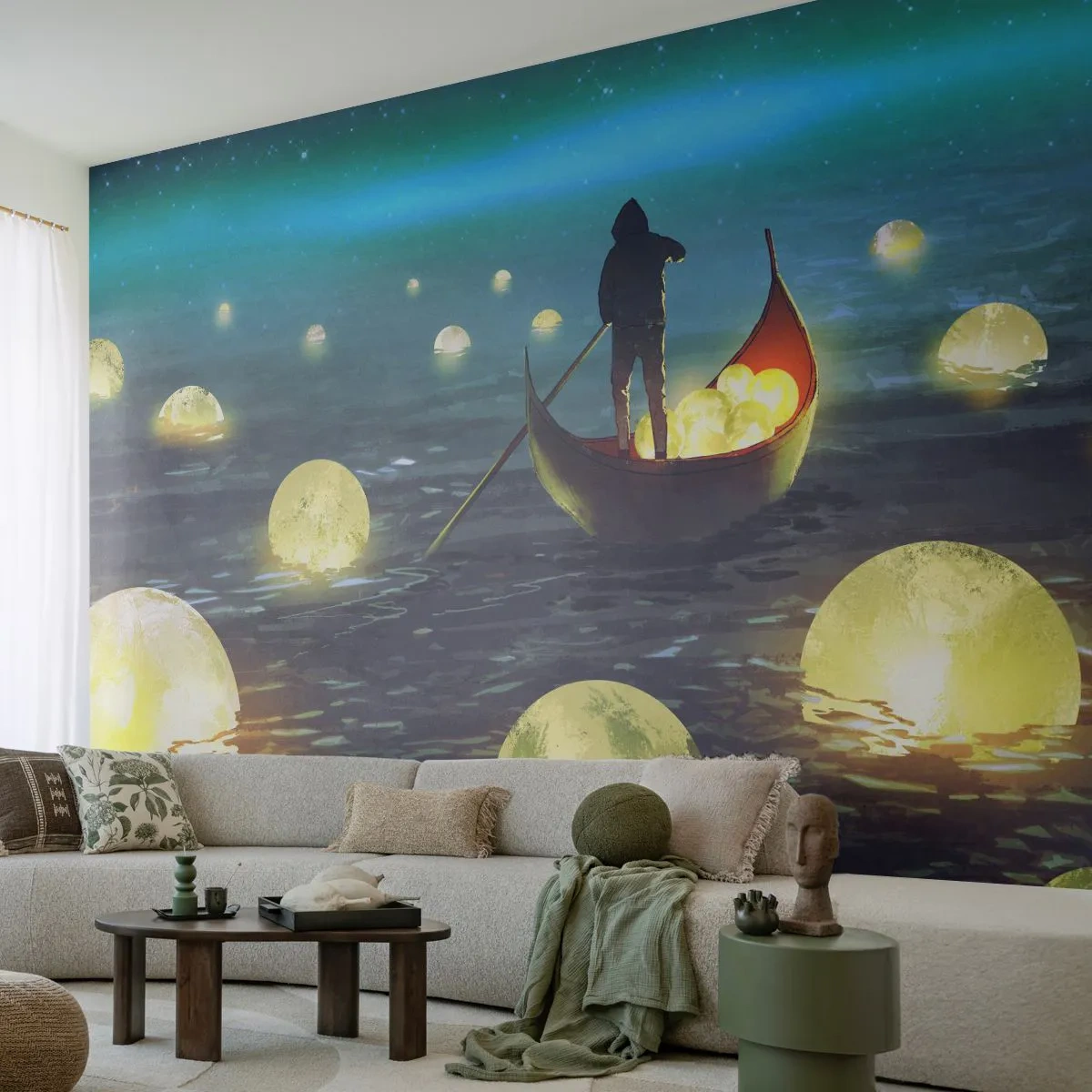 Fototapet Premium Sand - Ting, som filosoffer aldrig har drømt om - Abstraktion, Fantasi, Båd - 500x350 cm